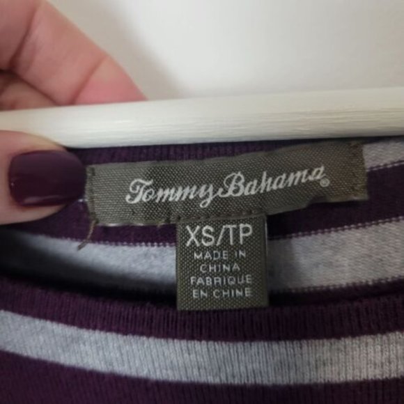 Tommy Bahama Hobart Purple & Gray Heather Stripe Pencil Sweater Dress Si… - Picture 4 of 9